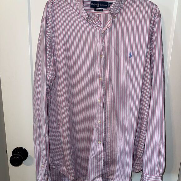 Ralph Lauren Red and White Casual Button Down Shirt - Picture 1 of 5